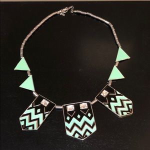 Teal and Black Necklace